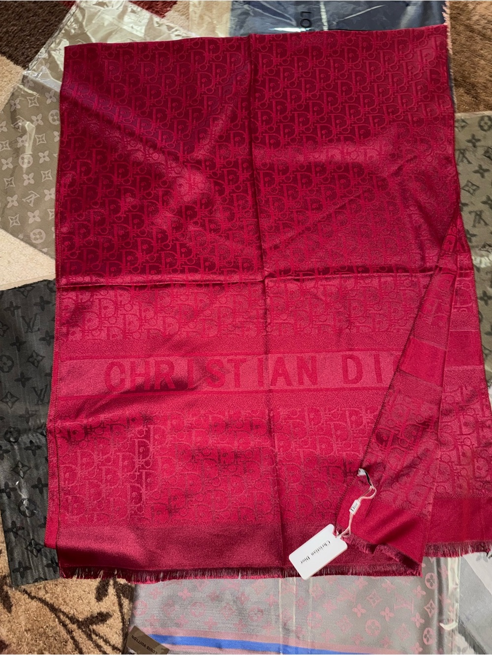 Dark Red Reversible Silk & Cashmere Fashion Scarf/Wrap- NWT